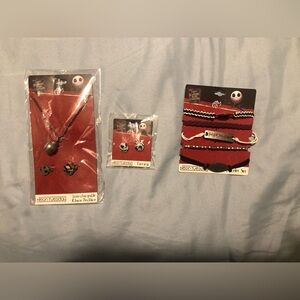 Nightmare before Christmas earrings necklace and bracelets